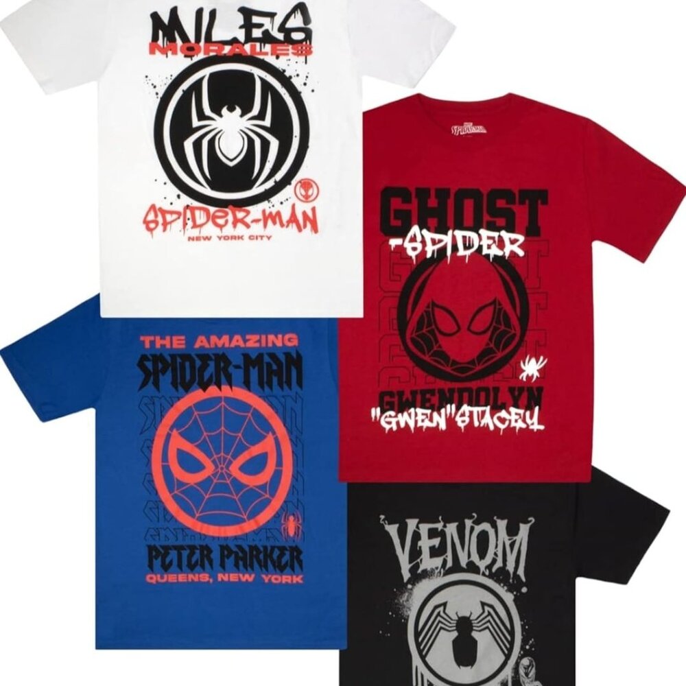 Spider Verse 4 pk Youth T-Shirts